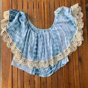 HAYDEN LA - Tie Dye off he Shoulder Lace Crop Top